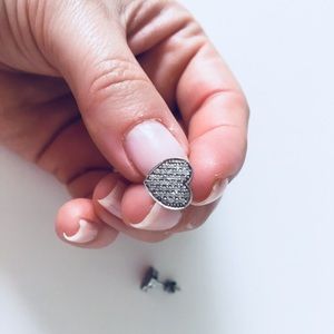 Sterling silver and diamond earrings